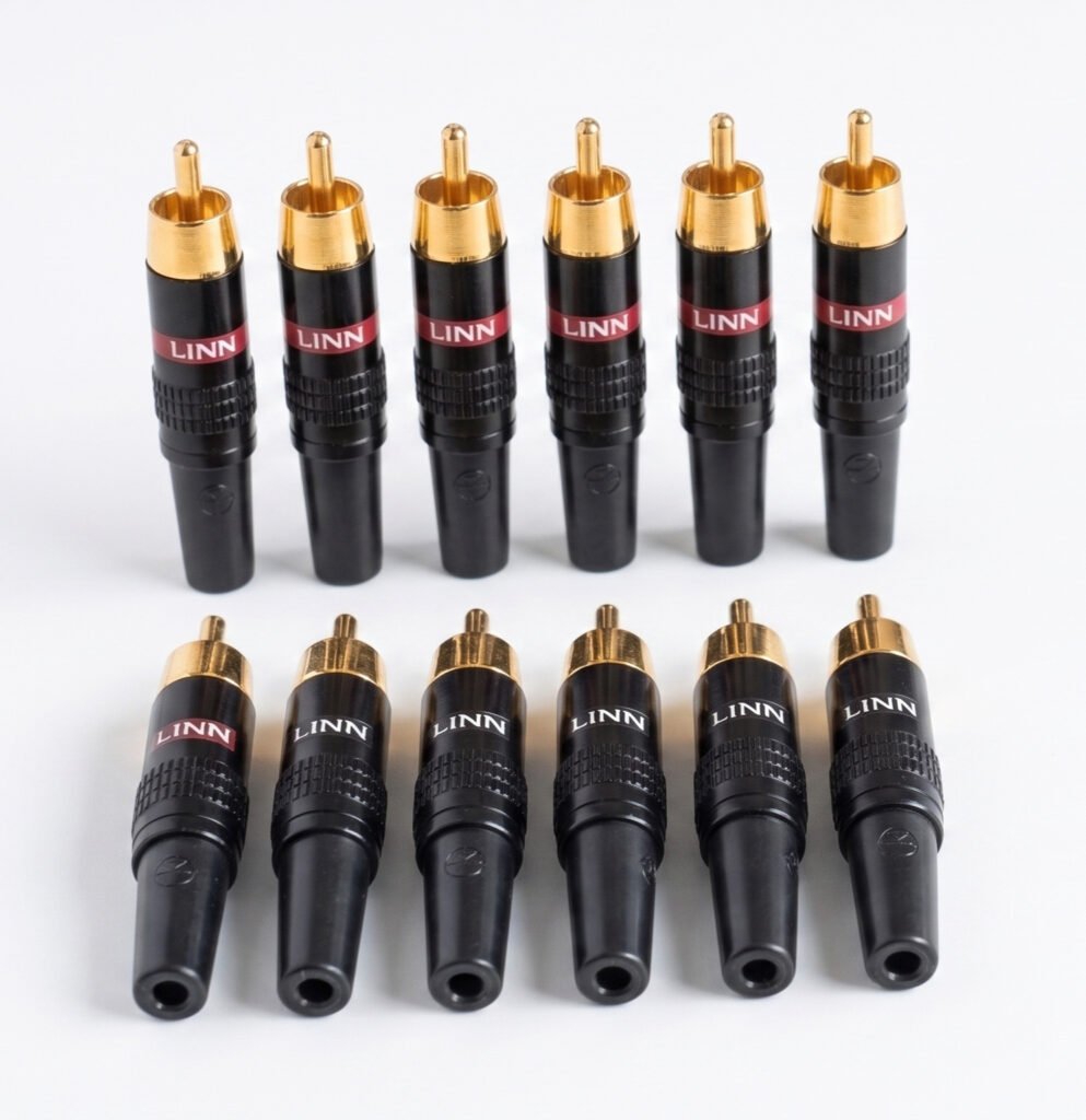 Linn RCA phono plugs, six red and six black